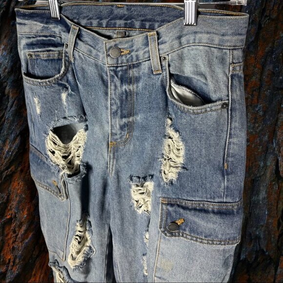 CARMAR High Rise Cargo Jeans Size 26 - Picture 3 of 16